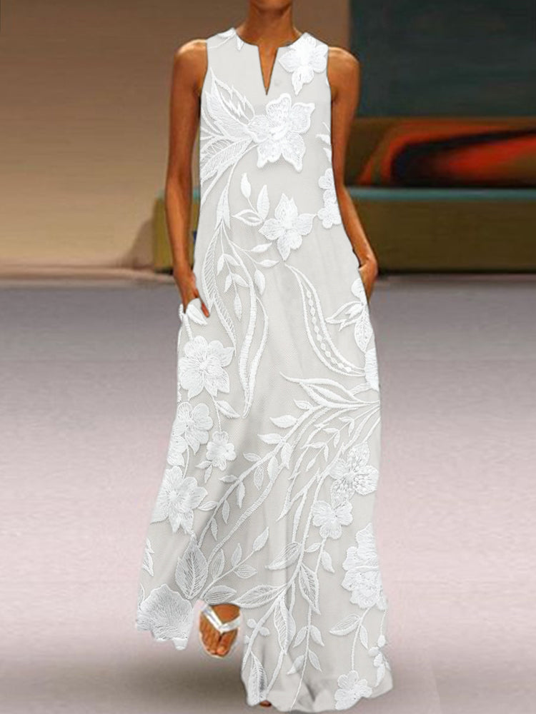 Karen Bartels | Elegant Sleeveless Luxe Printed Dress