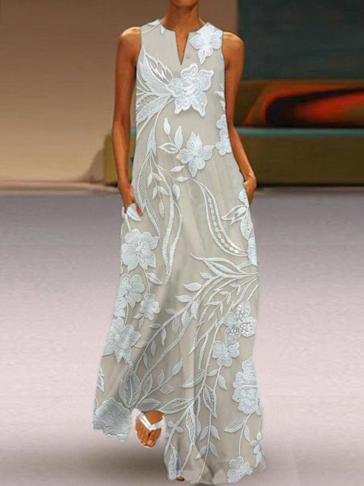 Karen Bartels | Elegant Sleeveless Luxe Printed Dress