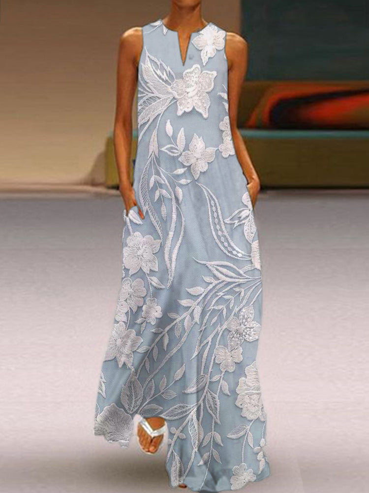 Karen Bartels | Elegant Sleeveless Luxe Printed Dress